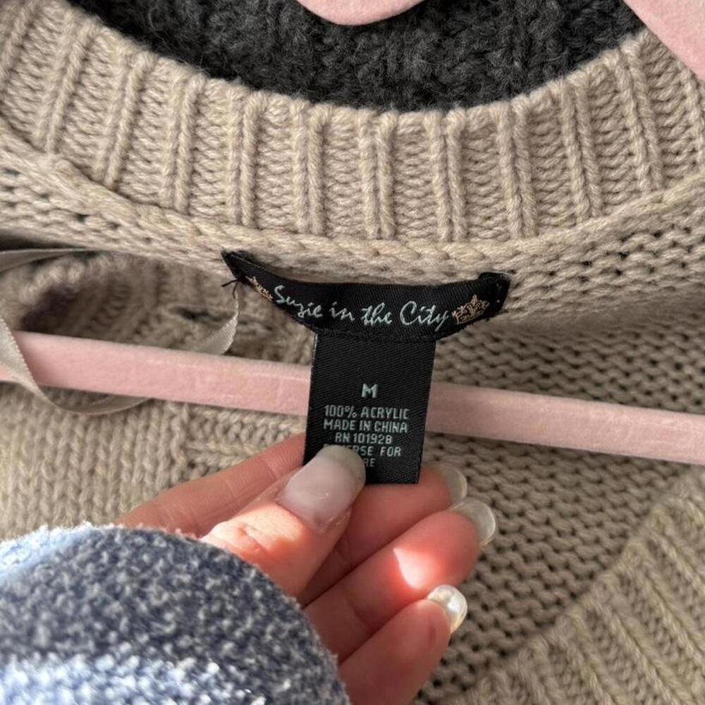 Cozy Coquette Basic Chunky Oversized Sweater Card… - image 3